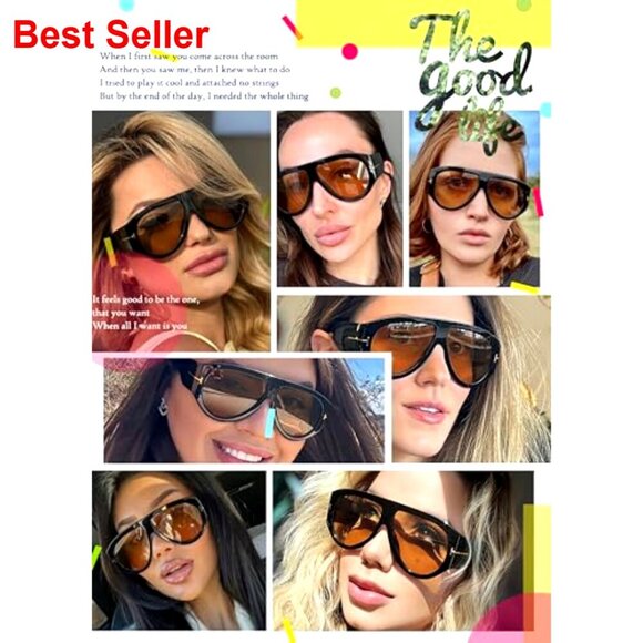 3-Pack Oversized Aviator Sunglasses UV400 Protection Unisex Retro main image 4
